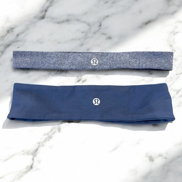 Lululemon Headband Bundle X2 Blue Heather Blue - Picture 1 of 7